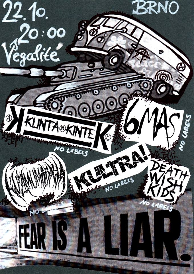 Kunta Kinte (Praha) + Kultra! (Rožnov) + Kuzimu Mabaya (ČB) + 6Mas (Štatl) + Death Wish Kids (Čáslav)